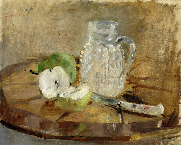 Still Life with a Cut Apple and a Pitcher de Berthe Morisot