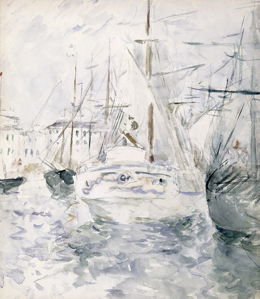 White Boat in the Port, Nice de Berthe Morisot