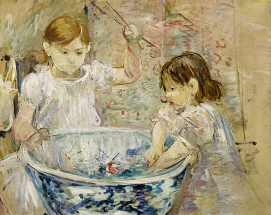 Niñas con el barreño de Berthe Morisot