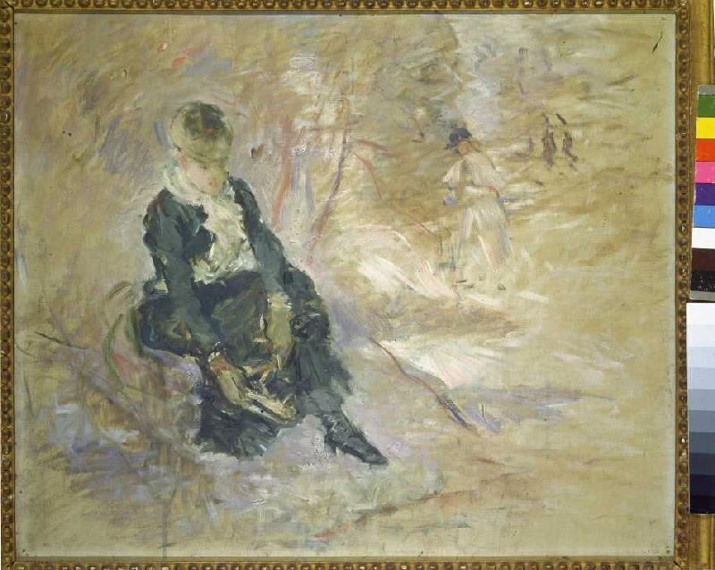 Young woman at the skate attracting de Berthe Morisot