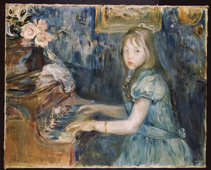 Lucie Leon Klavier spielend de Berthe Morisot