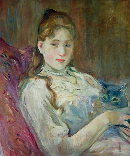Girl with cat de Berthe Morisot