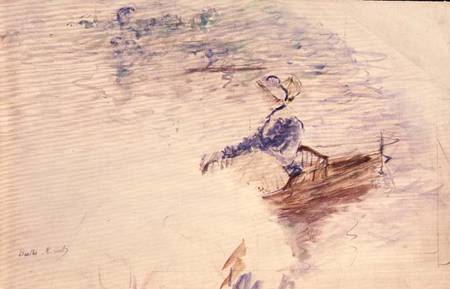 Sketch of a Young Woman in a Boat de Berthe Morisot