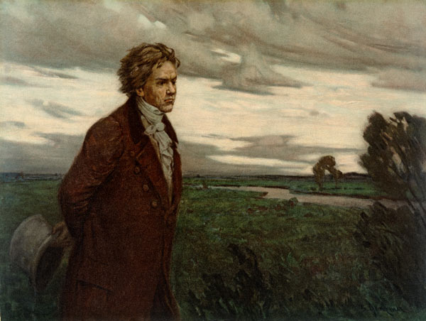 Beethoven on a Walk , Oil Print de Berthold Genzmer