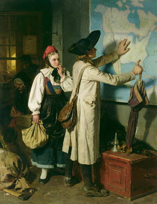 The Emigrants (oil on canvas) de Berthold Woltze