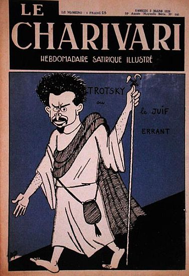 Caricature of Leon Trotsky (1879-1940) as the Wandering Jew, front cover of Le Charivari magazine de Bib(Georges Breitel)