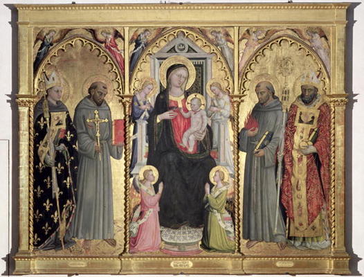 Madonna and Child with St. Louis of Toulouse, St. Francis of Assisi, St. Anthony of Padua and St. Ni de Bicci  di Lorenzo