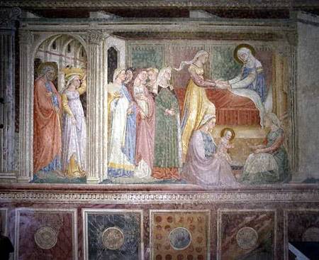 The Nativity, from the Life of the Virgin cycle in an apse chapel de Bicci  di Lorenzo