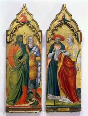 St. Andrew, St. Michael, St. Jerome and St. Lawrence (tempera on panel) de Bicci  di Lorenzo