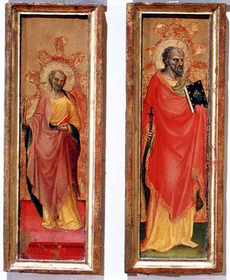 Two Holy Apostles (tempera on panel) de Bicci  di Lorenzo