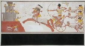 Ramsés II en la batalla de Kadesh frente a la armada de Muwattali rey de los Hittites