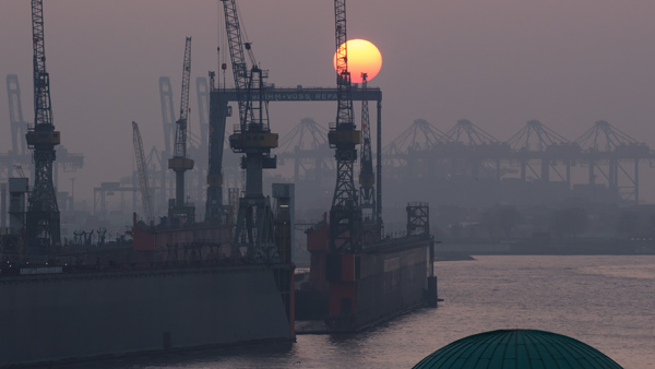 Sonnenuntergang Hafen (Hamburg) de Birge George