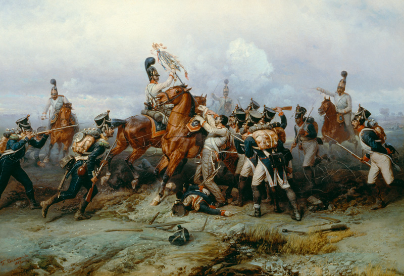 Heldentat des russischen Reiterregiments in der Schlacht bei Austerlitz de Bogdan Pawlowitsch Willewalde