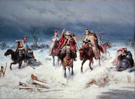 French Forces Crossing the River Berezina in November 1812 de Bogdan Willewalde