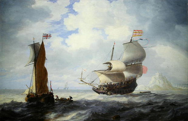 A Marine (oil on canvas) de Bonaventura Peeters