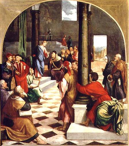 Christ Among the Doctors de Bonifacio  Veronese