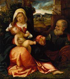 The Holy Family resting on the Flight into Egypt