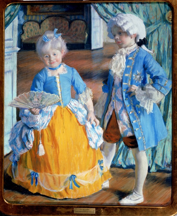 Children in Rococo Dress de Boris Michailowitsch Kustodiew