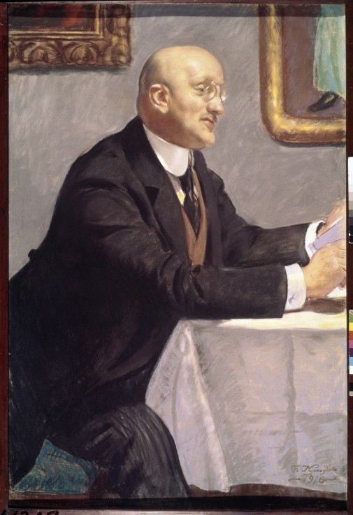 Portrait of the artist Igor Grabar (1871-1960) de Boris Michailowitsch Kustodiew