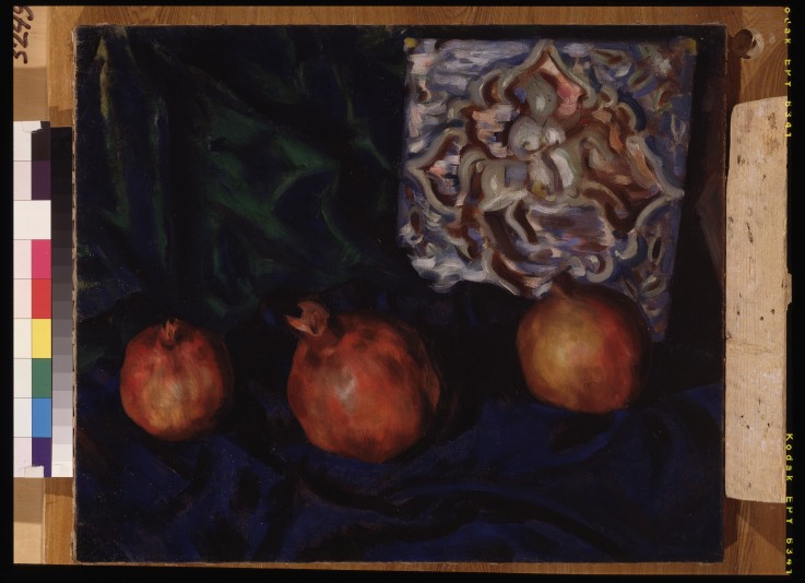 Still life. Pomegranates de Boris Michailowitsch Kustodiew