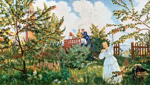 The Orchard de Boris Michailowitsch Kustodiew