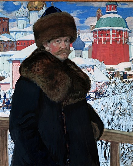 Self Portrait, 1912 (tempera on cardboard) de Boris Mikhailovich Kustodiev