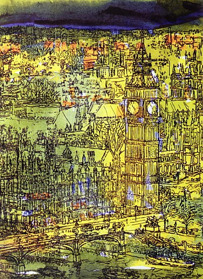 Westminster (w/c and mixed media on paper)  de Brenda Brin  Booker