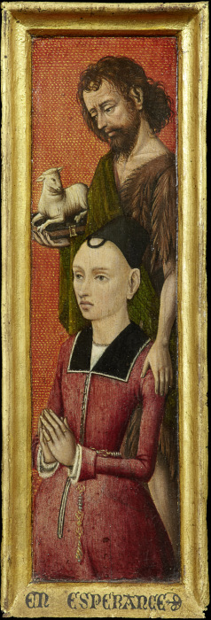 Portrait of  Johanna de Keysere with John the Baptist de Brügger (?) Meister um 1485/90