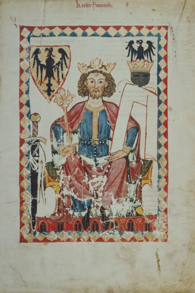 Kaiser Heinrich VI. auf dem Thron de Buchmalerei