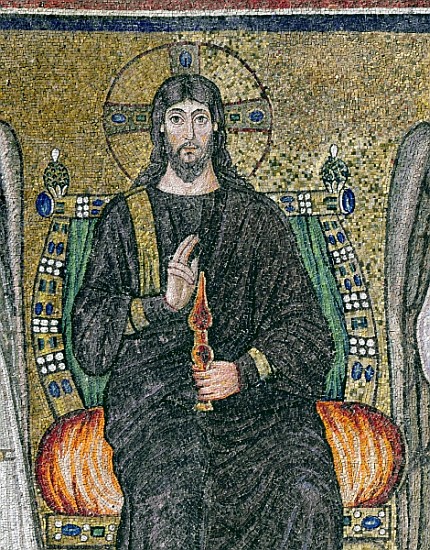 Christ enthroned with the angels (detail of 344548) de Byzantine School