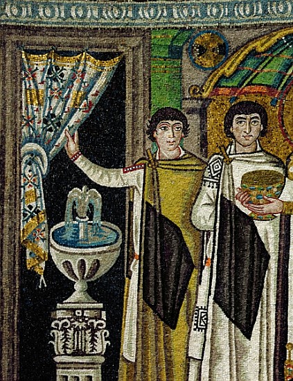 Courtiers by a fountain de Byzantine School