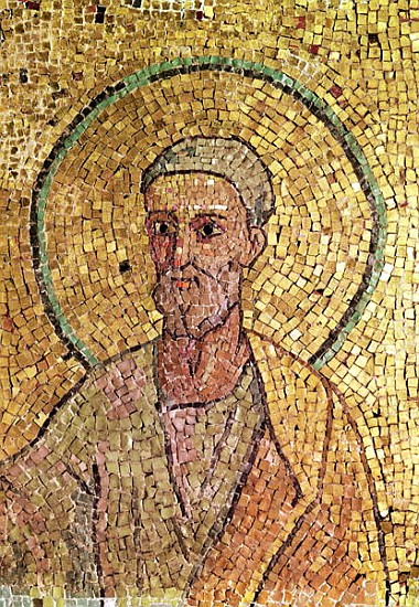 Detail of St. Peter, from the Crypt of St. Peter, c.700 AD (see also 151558) de Byzantine School