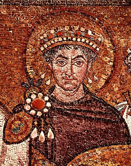 Emperor Justinian I (483-565) c.547 AD de Byzantine School