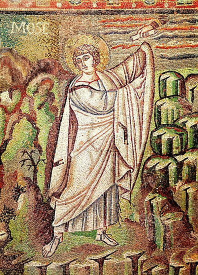Moses on Mount Sinai, figure above the lunette depicting the Hospitality of Abraham and the Sacrific de Byzantine School