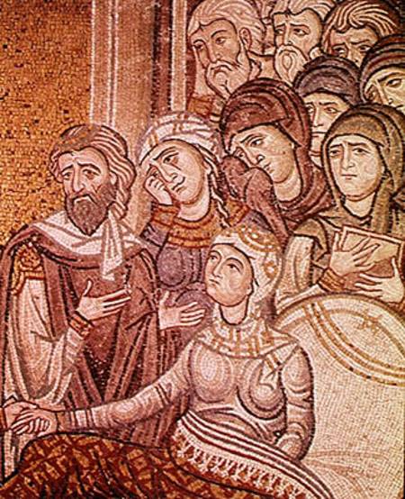 The Raising of Jairus's Daughter  (detail) de Byzantine School