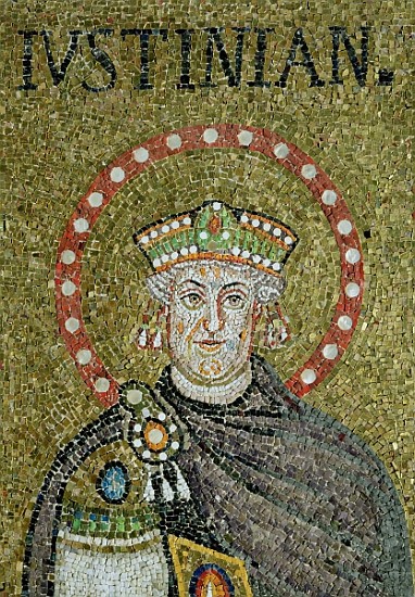 The face of Justinian de Byzantine School