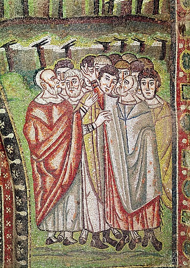The Hebrew People, detail of The Hospitality of Abraham and the Sacrifice of Isaac, 6th century de Byzantine School