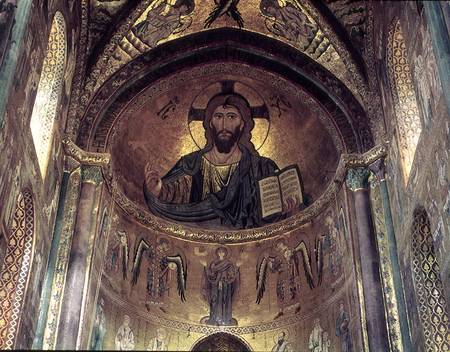 View of the apse depicting the Christ Pantocrator and the Virgin at Prayer Surrounded by Archangels de Byzantine School