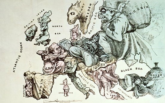 Comic map of Europe de c.1870 Frederick Rose