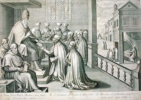 Pope Paul III (1468-1549) Receiving the Rule of the Society of Jesus de C. Malloy