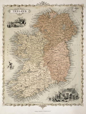 Map of Ireland, published c.1850 (hand-coloured engraving) de C. Montague