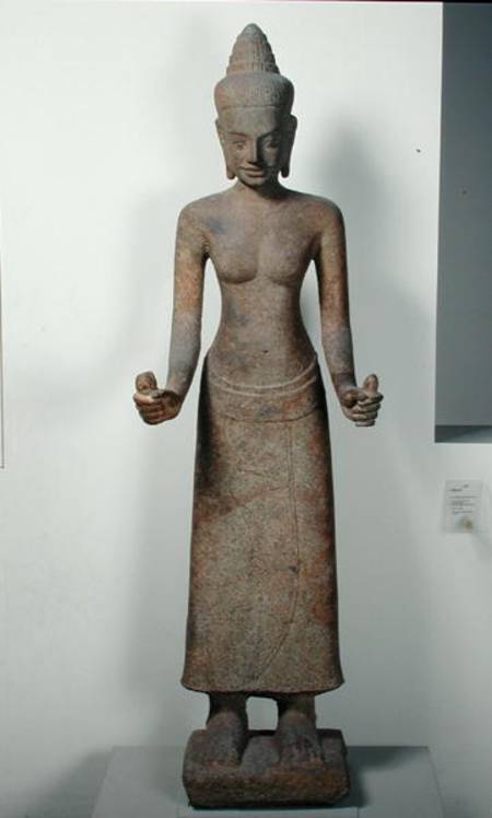 Statue of the goddess, Lakshmi, from Preah Ko, Bayon Style de Cambodian