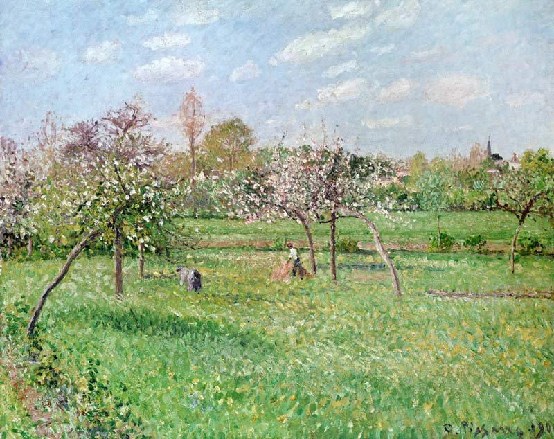 Apple Trees at Gragny, Afternoon Sun de Camille Pissarro