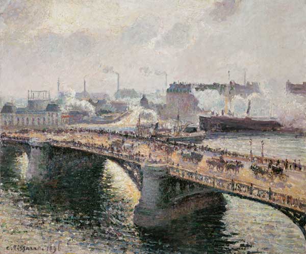 The BoÏeldieu bridge in Rouen de Camille Pissarro