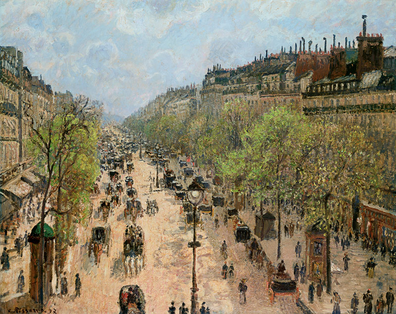 Boulevard Montmartre, Morning, Grey Day de Camille Pissarro