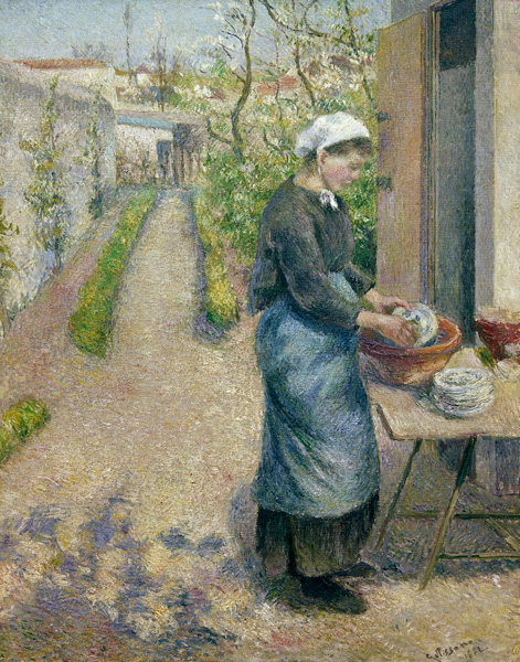 C.Pissarro, Die Geschirrspülerin de Camille Pissarro
