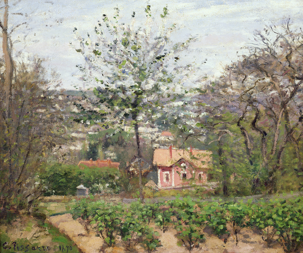 The Cottage, or the Pink House - Hamlet of the Flying Heart de Camille Pissarro