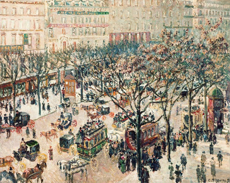 The boulevard of the Italy in the morning light. de Camille Pissarro