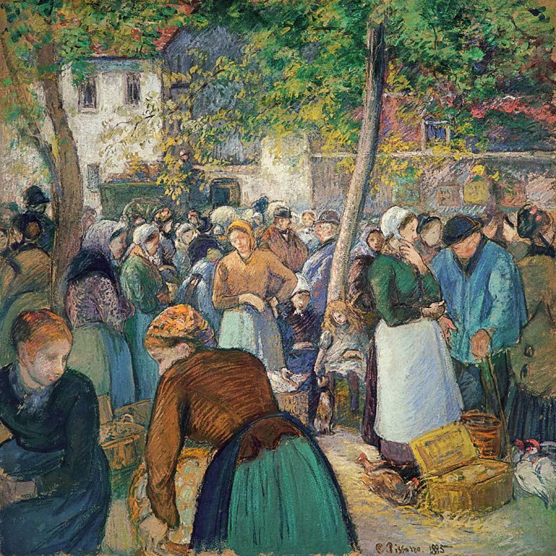 The poultry market, Gisors de Camille Pissarro