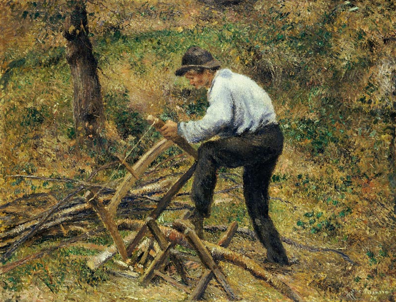 Der Vater beim Holzsägen, Pontoise de Camille Pissarro
